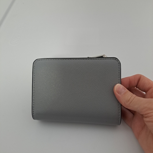 Marc Jacobs Utility Snapshot Mini Compact Leather Wallet Grey - Picture 8 of 14